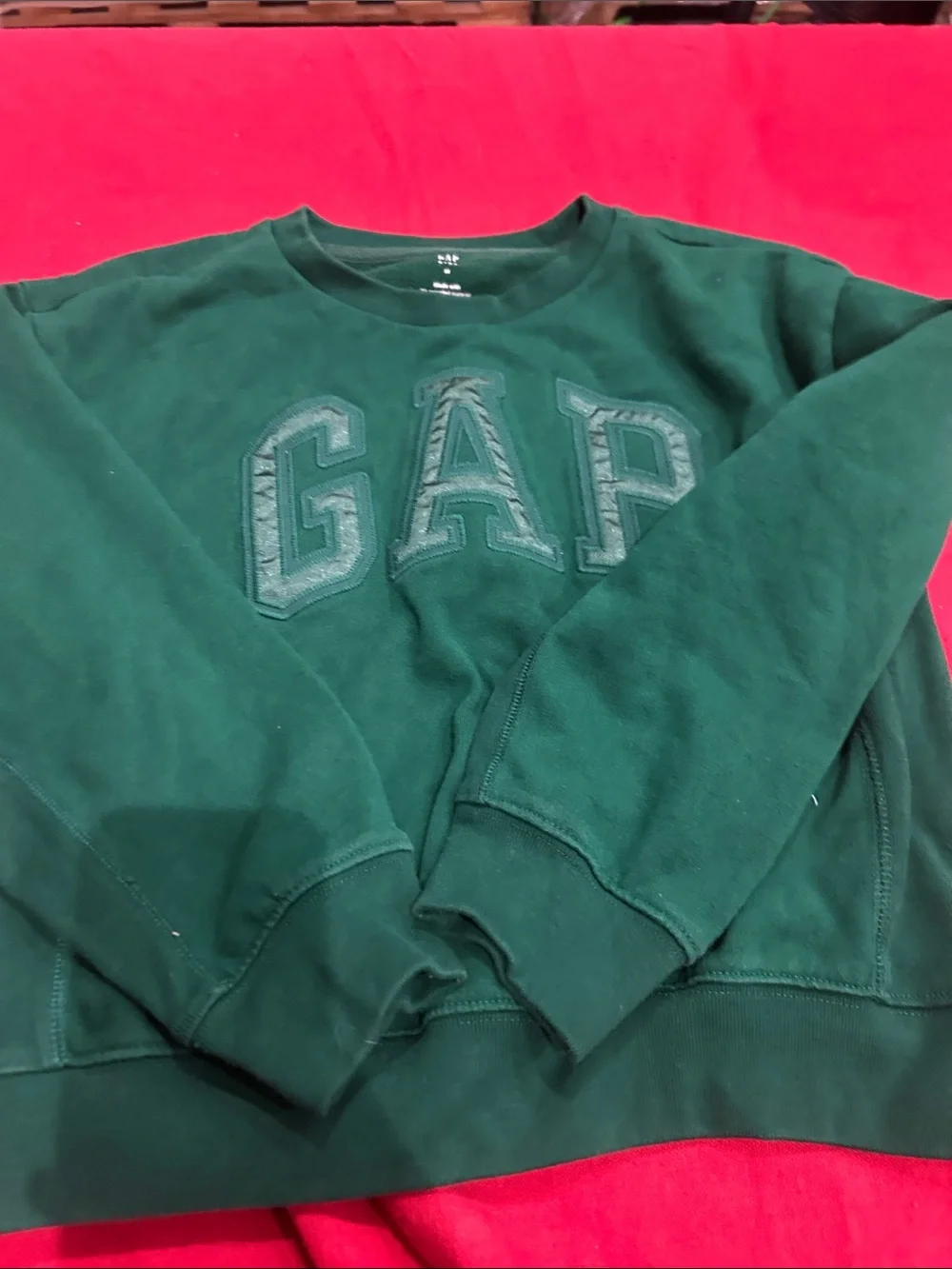 GAP Dark Green Crewneck Sweatshirt with Appliqué Logo